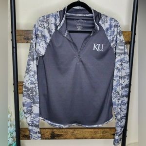 Colosseum KU OHT Digi Camo Grey hooded raglan pullover size XL